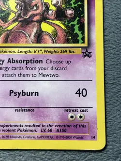 Mewtwo 14 Black Star Promo Vintage WOTC Pokemon Card - Image 5
