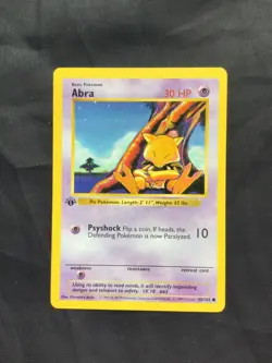 Pokemon Cards: Base Set 1st Edition Common: Abra 43/102 - Image 1