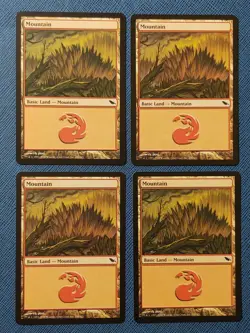 MTG 4x Mountain (#296) x4 NM Shadowmoor Magic Playset Basic Land RK Post - Image 1