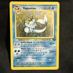 Pokemon TCG Vaporeon Holo Rare Card Jungle, 12/64, First Edition - Image 1