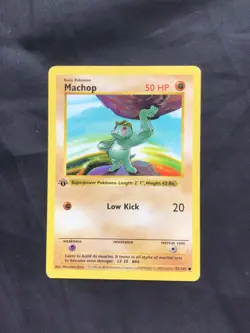 Pokemon Cards: Base Set 1st Edition Common: Machop 52/102 - Image 1