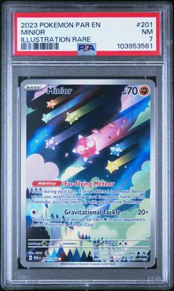 2023 POKEMON PAR EN-PARADOX RIFT ILLUSTRATION RARE #201 MINIOR PSA 7 - Image 1