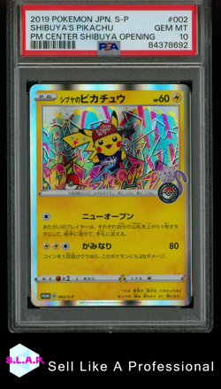 SHIBUYA'S PIKACHU PM CENTER SHIBUYA OPENING POKEMON JAP S PROMO 2019 002 PSA 10 - Image 1