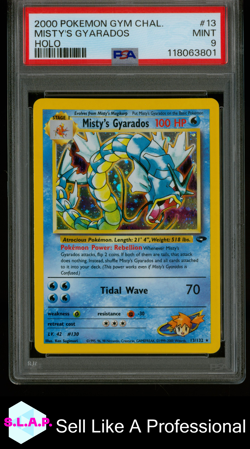 MISTY'S GYARADOS HOLO POKEMON GYM CHALLENGE 2000 13 PSA 9 - Image 1