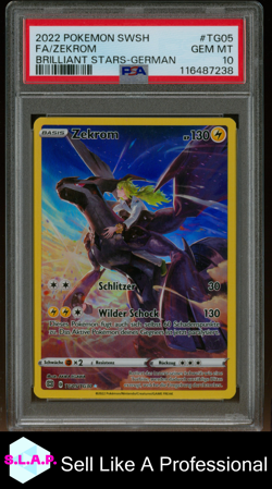 ZEKROM POKEMON FA SWSH BRILLIANT STARS TG05/TG30 2022 GERMAN PSA 10 - Image 1