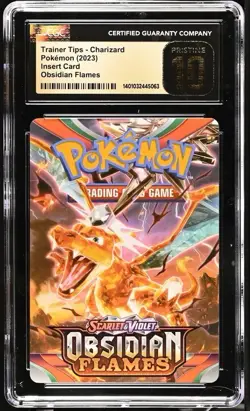 BLACK LABEL CGC 10 Pristine Charizard Obsidian Flames Trainer Tips FA Pokemon - Image 1