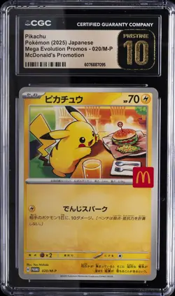 2025 POKEMON JPN MEGA EVOLUTION MCDONALDS PROMO #020/M-P PIKACHU CGC 10 PRISTINE - Image 1