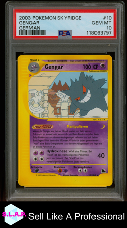 GENGAR GERMAN POKEMON SKYRIDGE 2003 10 PSA 10 - Image 1