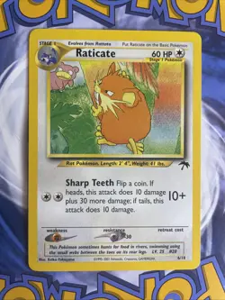 Pokemon TCG Raticate 6/18 Southern Islands Promo Slowpoke Pokemon Card LP+ - Image 1