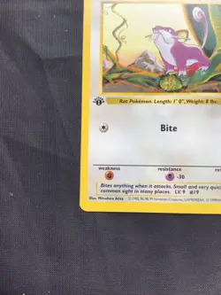 Pokemon Cards: Base Set 1st Edition Common: Rattata 61/102 - Image 5