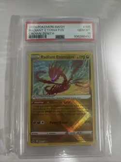 Pokemon TCG Radiant Eternatus Crown Zenith Holo Card 105/159 Radiant Rare Psa 10 - Image 1