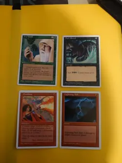 Dark Ritual ,Pyroblast,Lightning Bolt, Ley druid. Old Vintage. MTG Card - Image 1