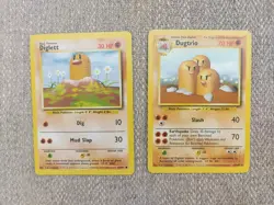 Pokemon TCG Dugtrio Base Set Unlimited Rare Card 19/102 With Diglett - Image 1