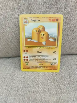 Pokemon TCG Dugtrio Base Set Unlimited Rare Card 19/102 With Diglett - Image 2