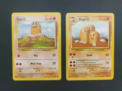 Pokemon TCG Dugtrio Base Set Unlimited Rare Card 19/102 With Diglett - Image 3