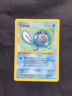 Pokemon Cards: Base Set 1st Edition Common: Poliwag 59/102 - Image 1