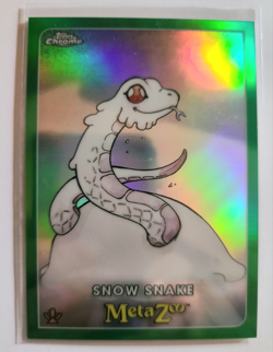 MetaZoo Topps Chrome #61 SNOW SNAKE Serialized 66/99 Green Refractor Card - Image 1