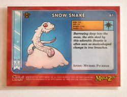 MetaZoo Topps Chrome #61 SNOW SNAKE Serialized 66/99 Green Refractor Card - Image 2