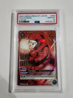 Union Arena Jujutsu Kaisen Collectible Card Yuji Itadori SR Star 3 PSA10 - Image 1