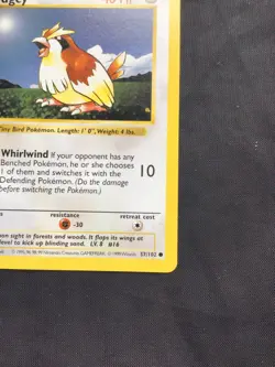 Pokemon Cards: Base Set 1st Edition Common: Pidgey 57/102 - Image 4