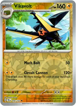 Vikavolt - 056/162 - Reverse Holo Temporal Forces Pokemon Card - NM/M! - Image 1