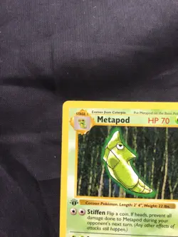Pokemon Cards: Base Set 1st Edition Common: Metapod 54/102 - Image 2