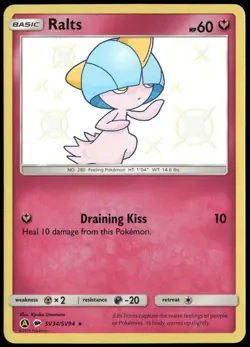 Ralts SV34/SV94 Hidden Fates Shiny Vault Holo Rare Pokemon Card Near Mint-3 - Image 1