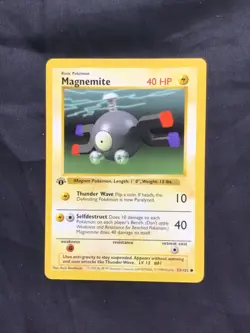 Pokemon Cards: Base Set 1st Edition Common: Magnemite 53/102 - Image 1