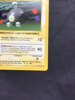 Pokemon Cards: Base Set 1st Edition Common: Magnemite 53/102 - Image 4