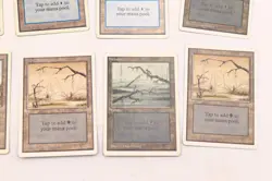 Magic: The Gathering Lot Of 18 Unlimited Lands 6 Swamp 5 Island 4 Mountain - Image 5