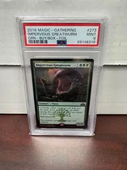 PSA 9 2018 MTG Guilds Of Ravnica Buy A Box Promo Impervious Greatwurm Foil - Image 1