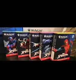 Set Of 5 Magic The Gathering Spider-Man Spiderman Welcome Deck - Image 1