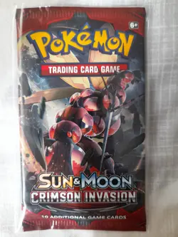 Pokemon TCG Sun & Moon Crimson Invasion Booster Pack New Sealed - Image 1