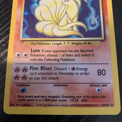 Ninetails Pokemon TCG Base Set 12/102 Holo Unlimited Holo Rare MP - Image 3