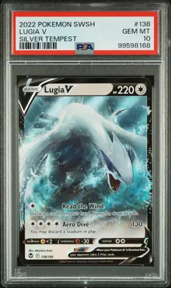 2022 POKEMON SWORD & SHIELD SILVER TEMPEST #138 LUGIA V PSA 10 - Image 1