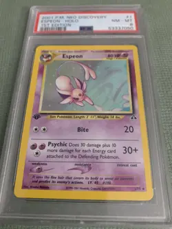 1st Edition Pokemon TCG Espeon Neo Discovery Holo Rare #196 Wotc Psa 8 Nm-mt - Image 1
