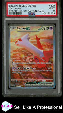 LATIAS EX SPECI4L ILL RARE POKEMON GER SSP DE-SURGING SPARKS 2024 239 PSA 9 - Image 1