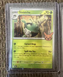 Sinistcha 022/167 Cosmos Holo Rare x4- Pokemon TCG Halloween Trick Or Trade 2024 - Image 2