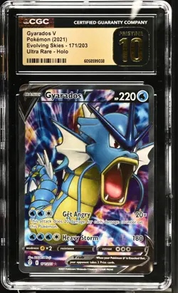 GYARADOS V Evolving Skies Holo Rare #171 CGC 10 Pristine Pokemon [Nostalgium] - Image 1