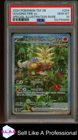 GOUGING FIRE EX SPECI4L ILL RARE POKEMON GER TEF 2024 204 PSA 10 - Image 1