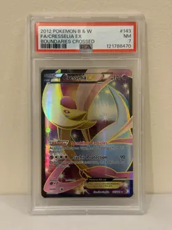 Cresselia EX 143/149 PSA 7 Boundaries Crossed Full Art Ultra Rare Holo Pokemon - Image 1