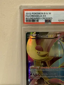 Cresselia EX 143/149 PSA 7 Boundaries Crossed Full Art Ultra Rare Holo Pokemon - Image 2