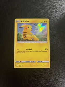 Pikachu 28/73 Shining Legends Holo Pokemon Card 2017 TCG - Image 1