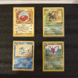 Lot of 4 Pokemon Jungle Cards /64 (Eletrode, Pinsir, Vaporeon, Venomoth) - Image 1