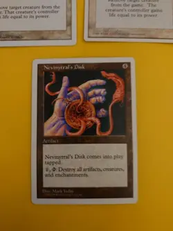 Swords to plowshares x2 & nevinyrral's disk Old Vintage Magic the Gathering Card - Image 2