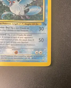 Articuno | 2/62 | Fossil | Holo | Pokemon Card | WOTC | LP - Image 2