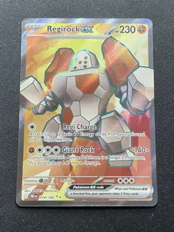 Pokemon TCG Regirock EX Full Art Ultra Rare Holo Card 214/182 Destined Rivals NM - Image 1