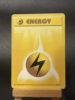 Pokemon Card Lightning Energy 100/102 Non Holo 4TH PRINT Base Set Light Play - Image 1