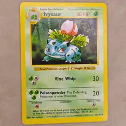 Ivysaur 30/102 Shadowless Base Set Pokemon Card 1999 WOTC Vintage TCG LP - Image 1