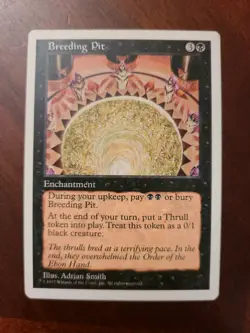 1x Breeding Pit 5th Edition Magic Gathering MtG EDH Thrull Tokens White Border - Image 1